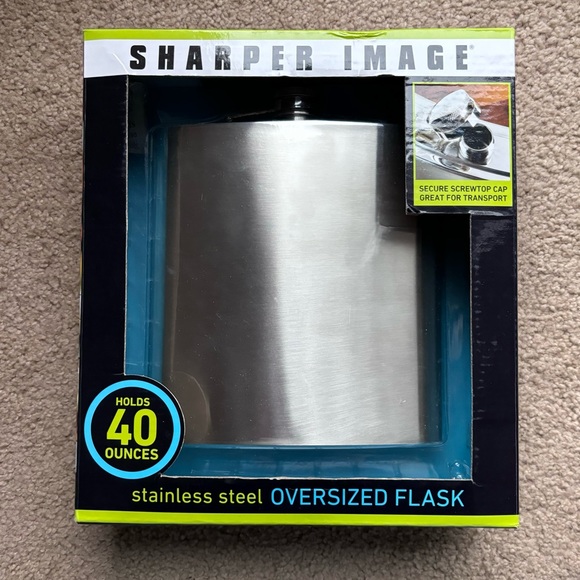 Sharper Image Stainless Steel Oversized flask 40oz - Picture 1 of 5